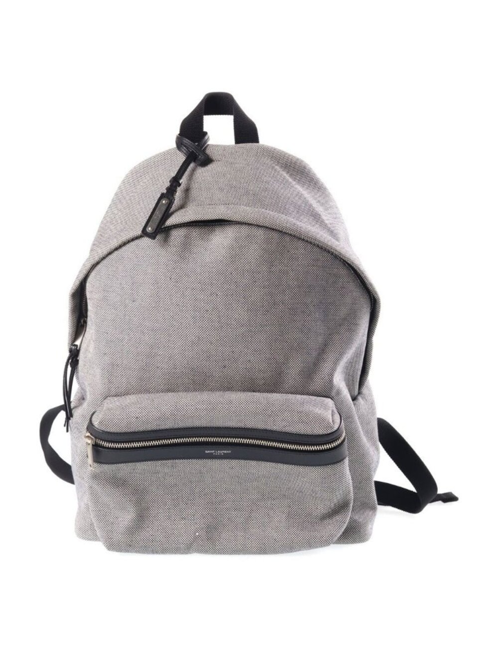 Saint Laurent Paris City Backpack Canvas Black White